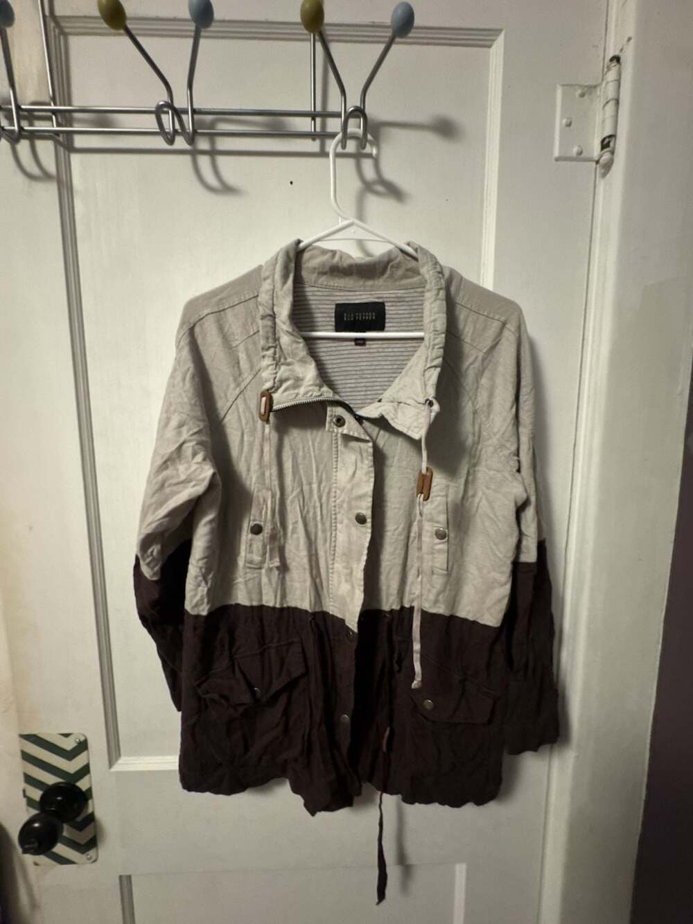 Blu Pepper Jacket Size L Colorblock Utility Casual Zip Up